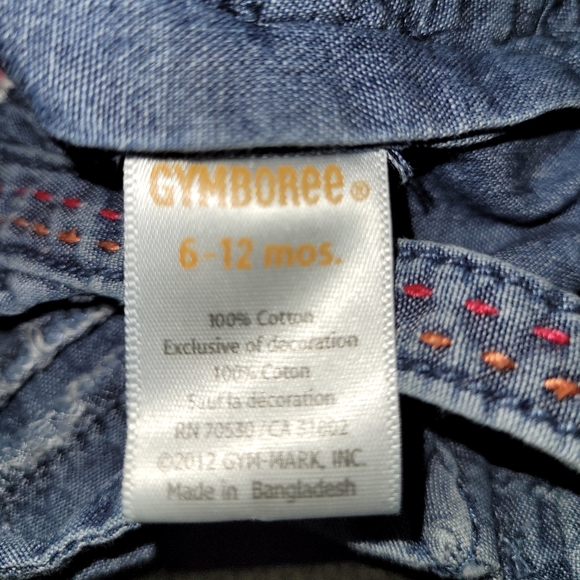 🌼 Vintage Gymboree Floral Appliqueed Chambray Dress - Baby Girls - Picture 7 of 7